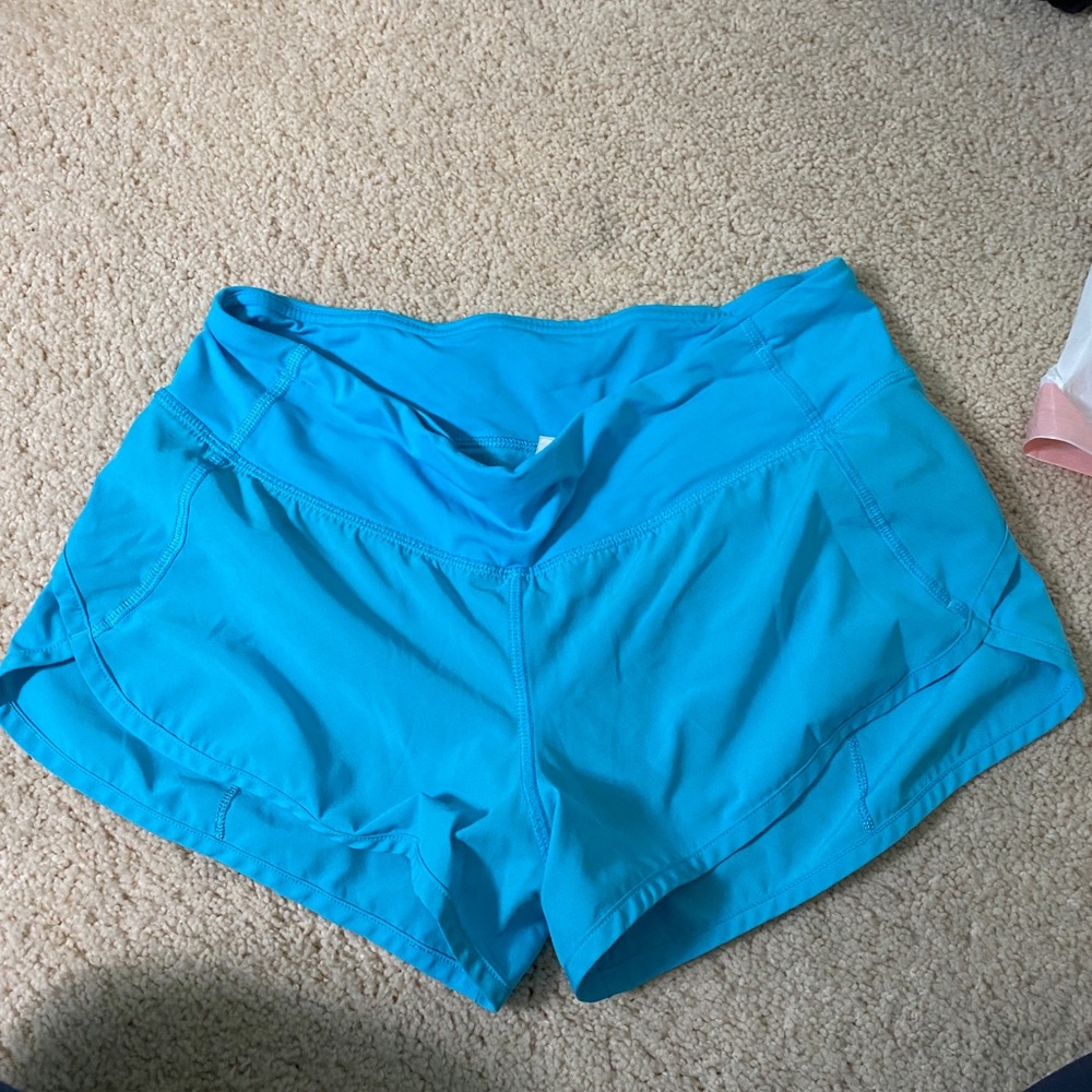 Blue lululemon speed shorts